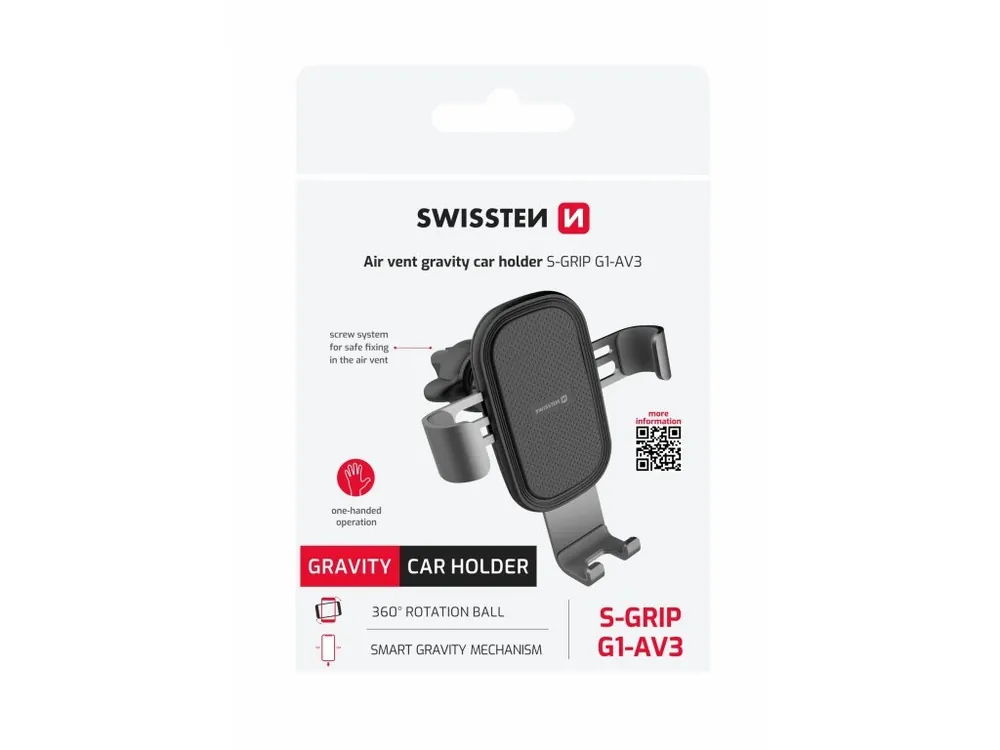 Držák mobilu do ventilace Gravity SWISSTEN S-GRIP G1-AV3, 46508 Objednat Nyní