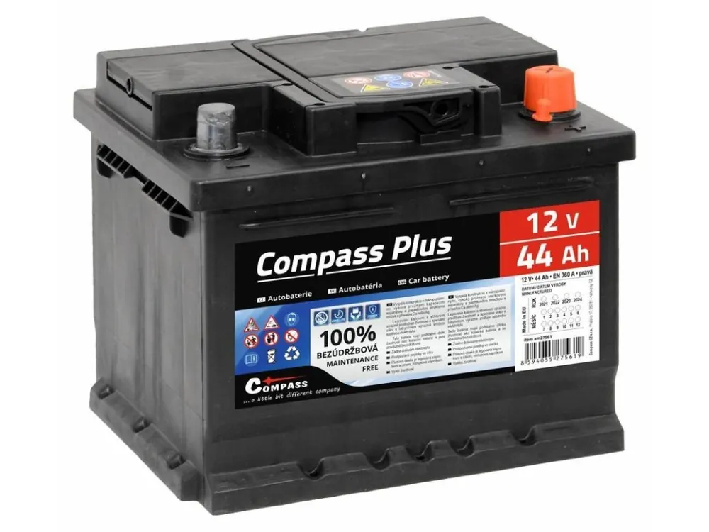 Autobaterie COMPASS PLUS 12V 44Ah Must-Have