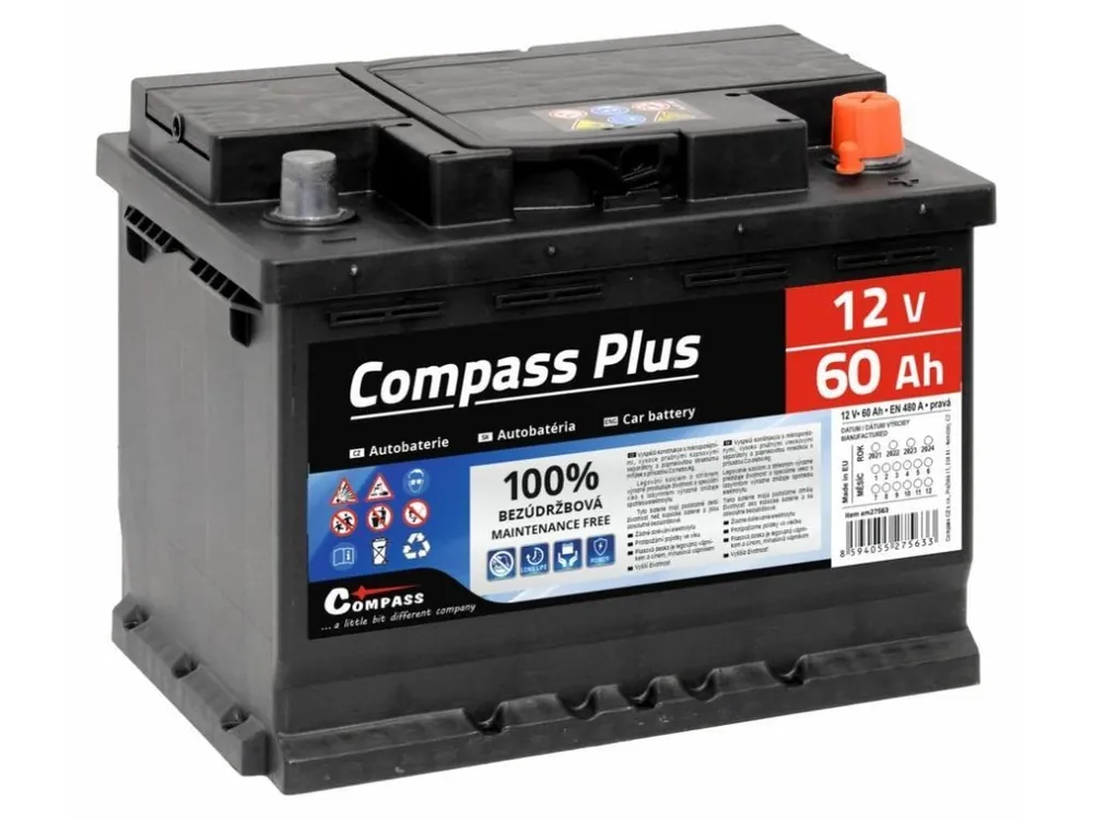 Autentický Autobaterie COMPASS PLUS 12V 60Ah