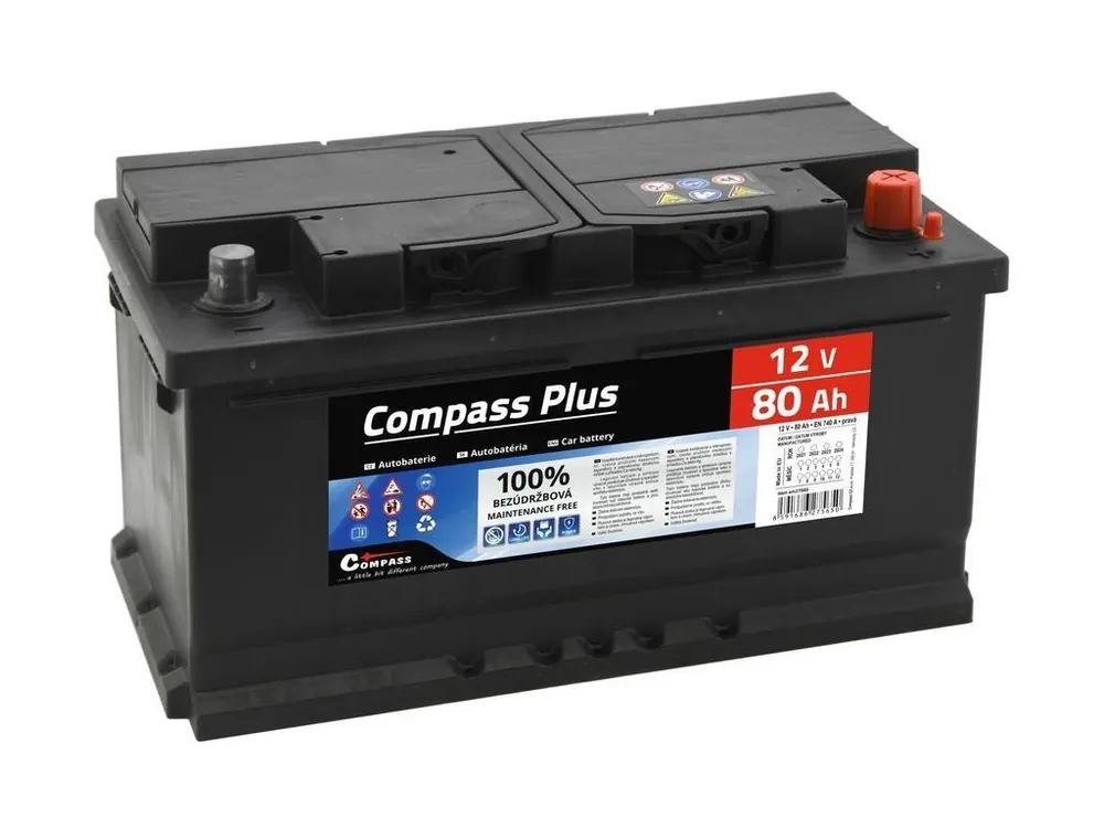 Autobaterie COMPASS PLUS 12V 80Ah Cenově Výhodný