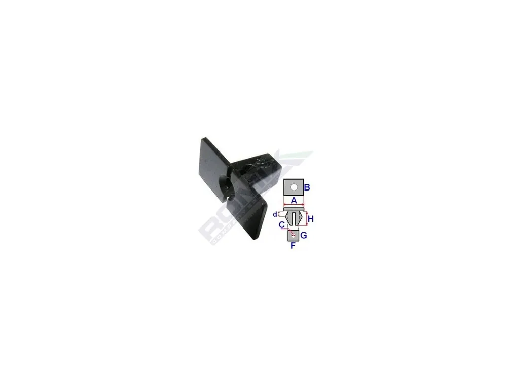 Značkový Montážní kostka A-24; B-12,1; C-4; d-2,3; F-7,2; G-6,5; H-12,8 mm