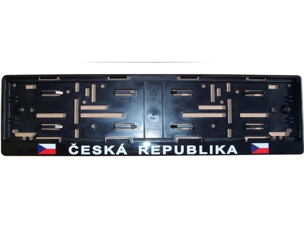 Koupit Online Podložka pod SPZ černá ČR nápis + vlajka