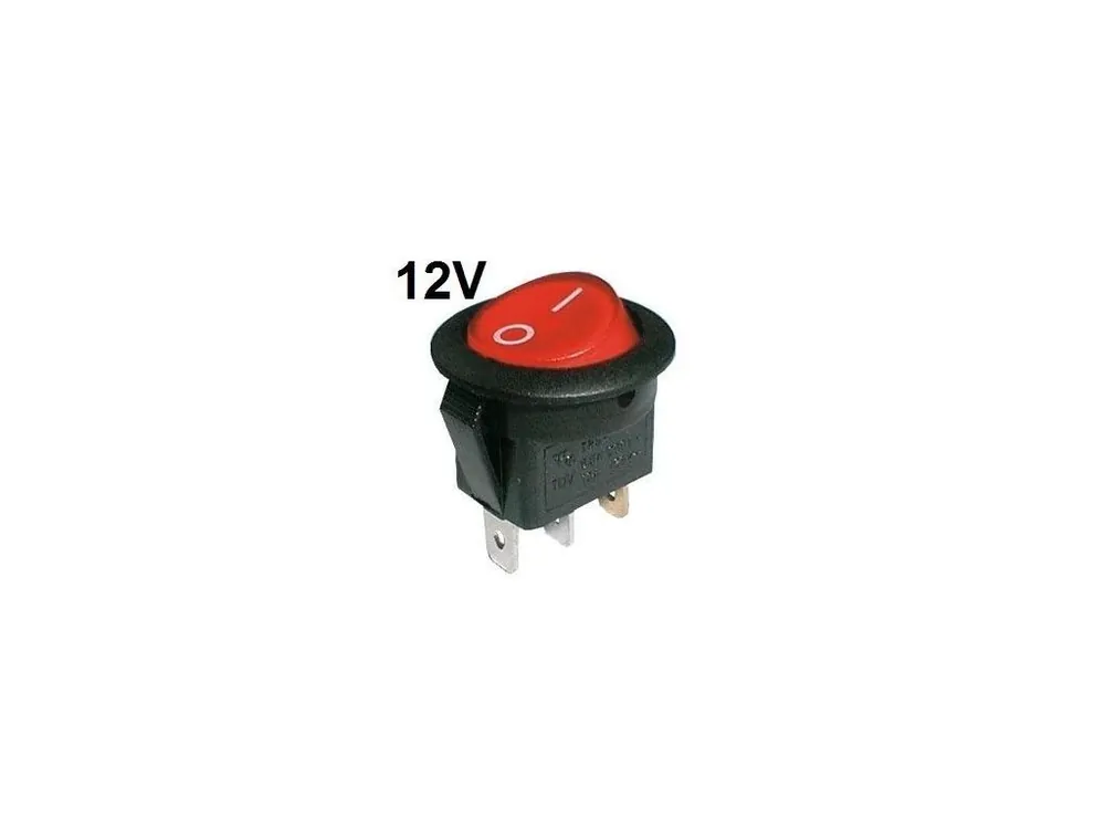 Přepínač kolébkový kulatý červený, 1018 Víkendová Akce