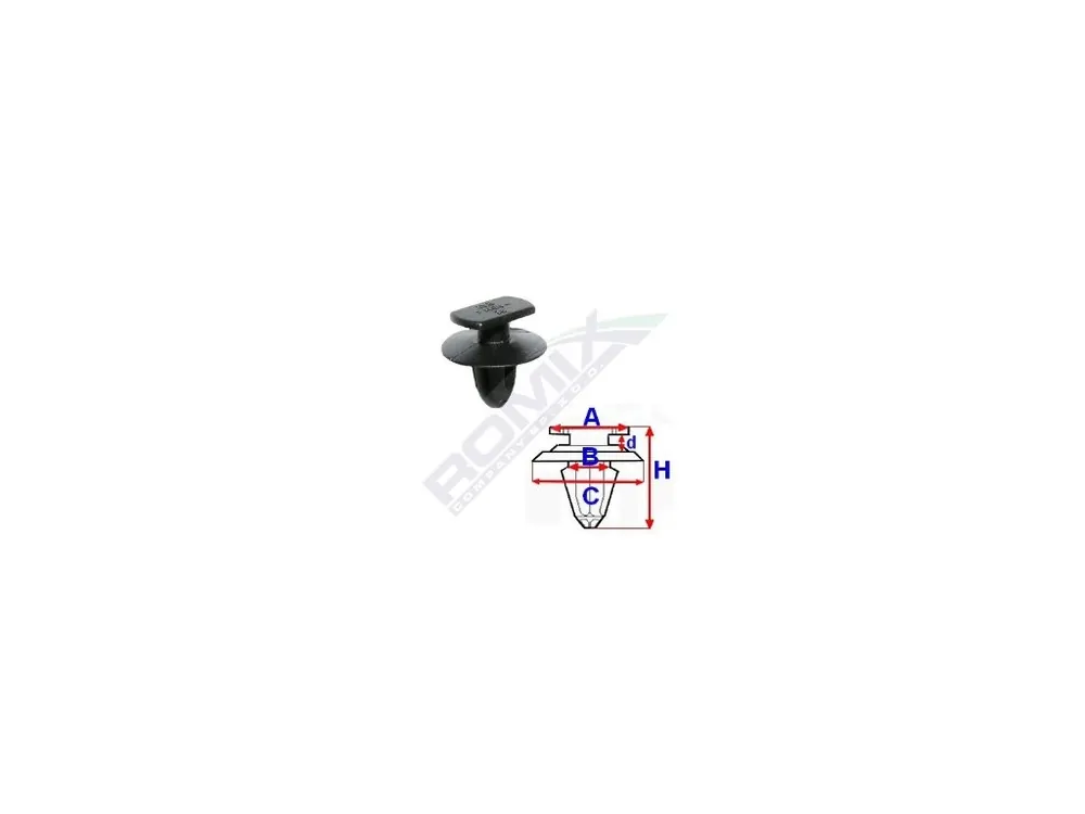 Příchytka čalounění A-10,9x6,5; B-5,4; C-13,4; d-2,6; H-12,7mm (balení 10ks) Cenová Bomba