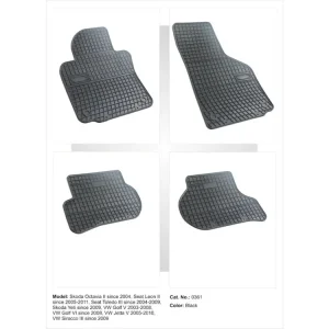 Autokoberce gumové FROGUM Octavia II 04-, Golf V, VI 08-, Seat Leon II 05-12,Toledo III 04 Vysoce Kvalitní
