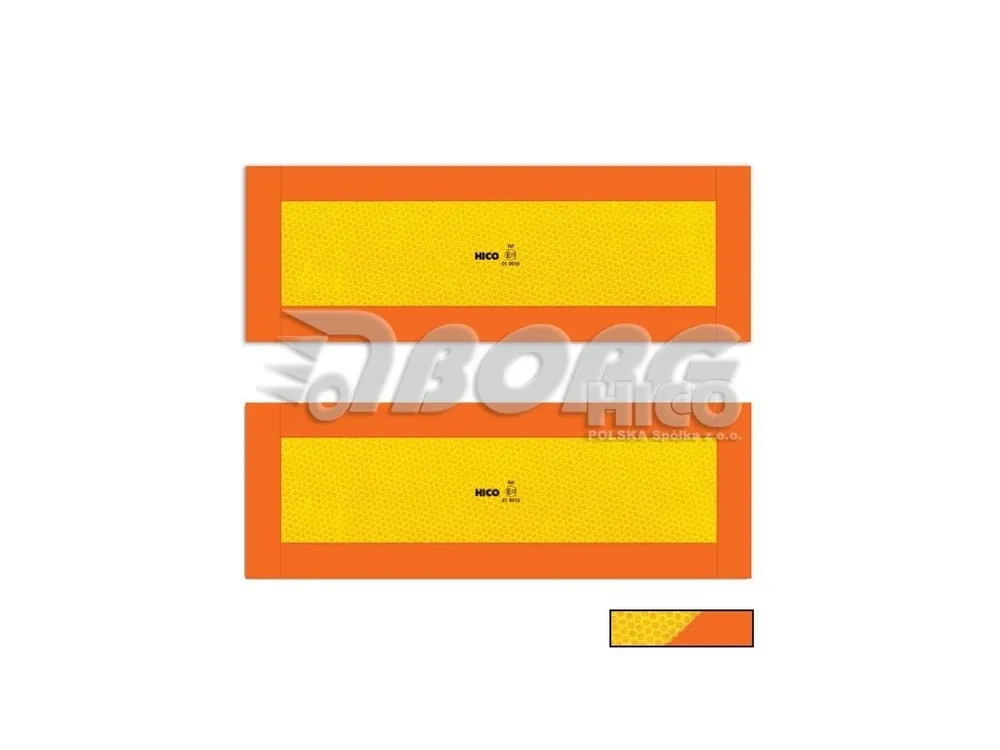 Výstražná tabule na návěs 565x196 mm E20, (hliníková) TWY061, HICO Značkový
