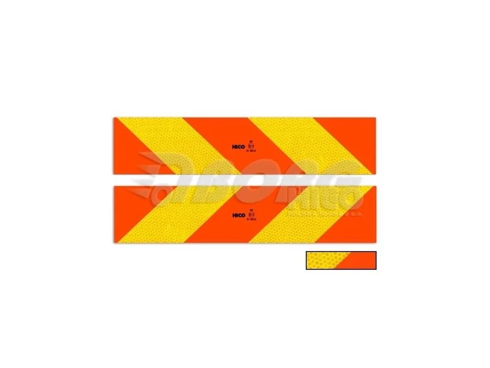 Ověřený Tabule na auto šrafovaná RR tahač samolepící 2ks 566x132mm TWY149 ECE 70.01 E20, HICO
