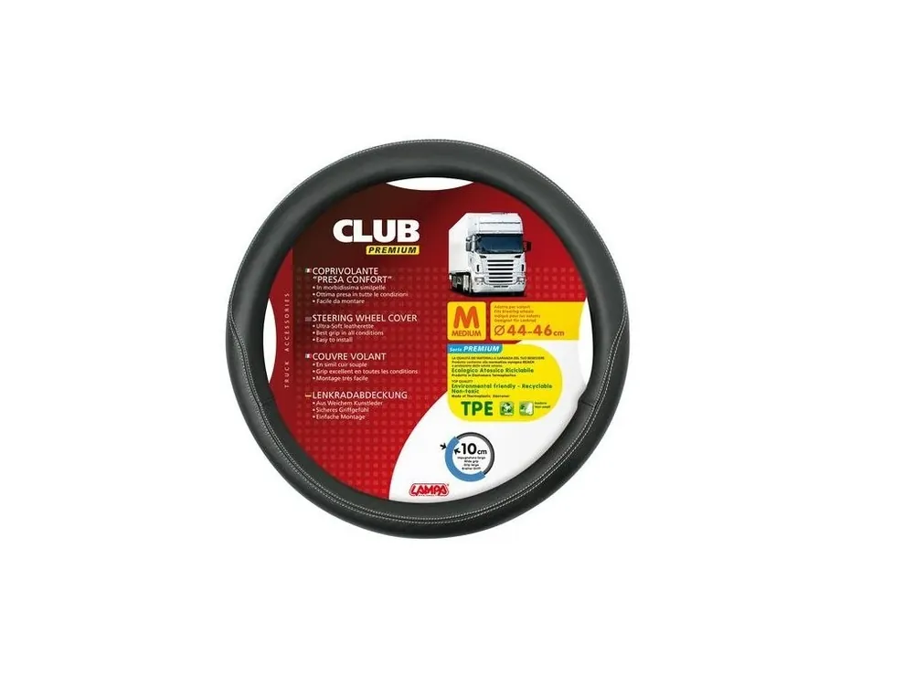 Potah volantu CLUB M 44-46cm, š.10cm černý, 98846 Cenový Hit