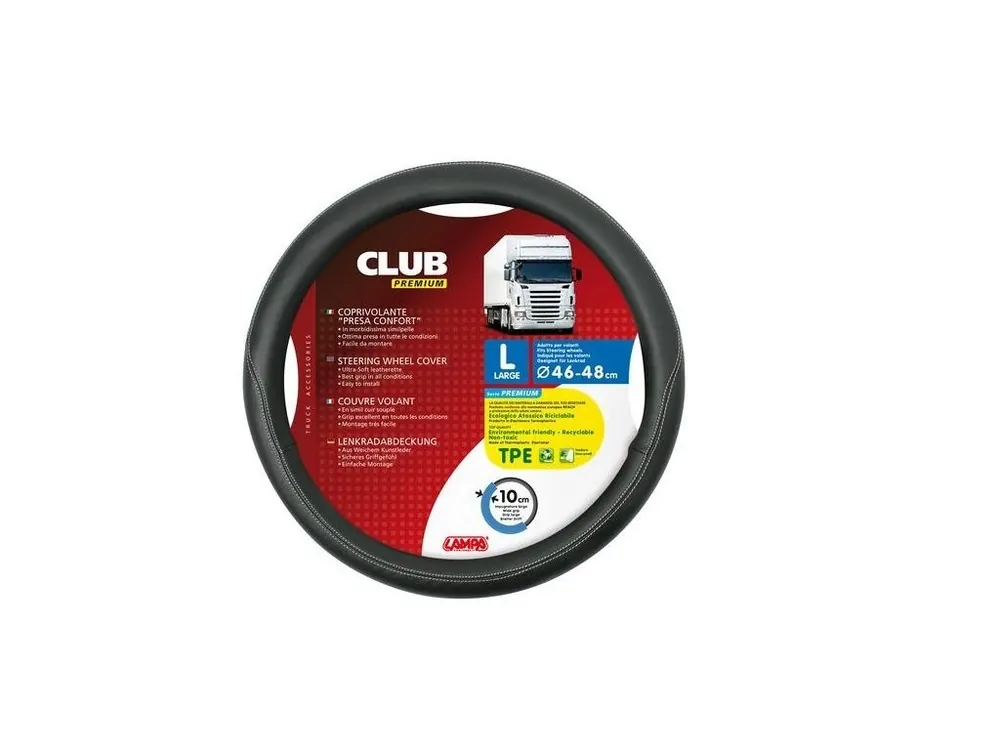 Přímo Od Výrobce Potah volantu CLUB L 46-48cm, š.10cm černý, 98847