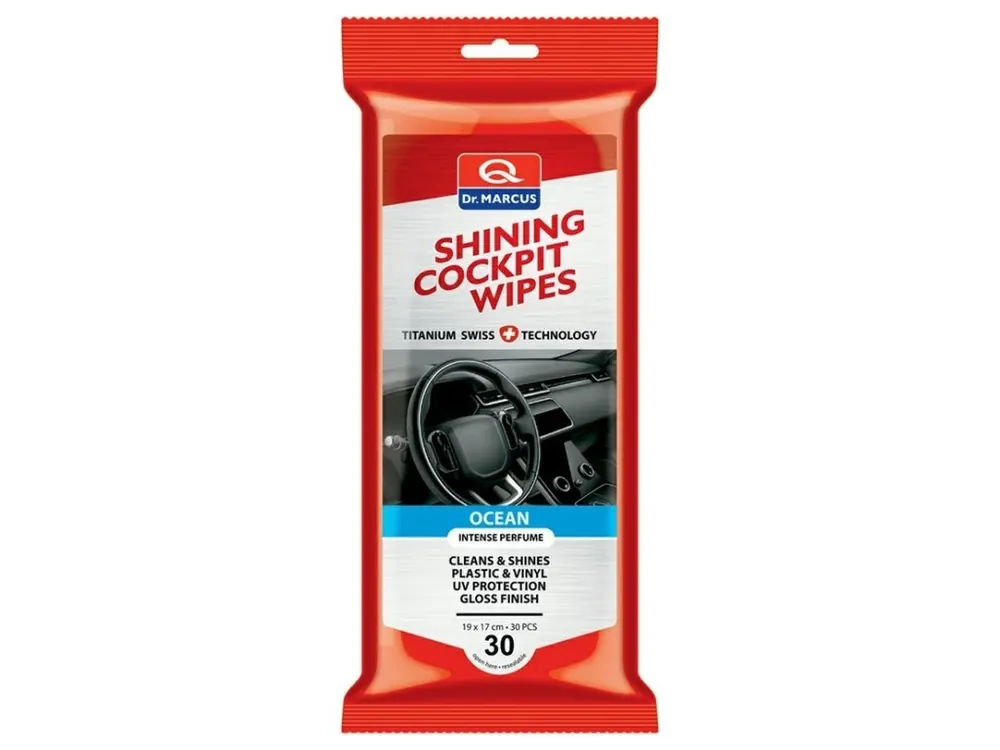 DR.MARCUS Shining Cockpit Wipes 30ks OCEAN - čistící ubrousky na plasty, DM235 Cenová Bomba