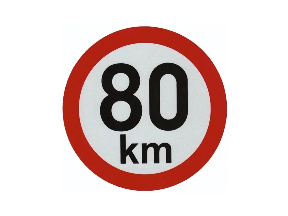 Reflexní samolepka omezení rychlosti 80km, prů.15cm Zlevněný
