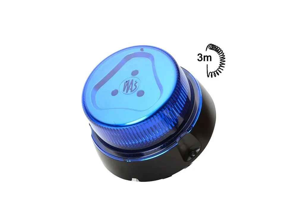 Maják magnetický LED modrý ,12/24V, kabel 3m, zástrčka, W112 Top Prodej