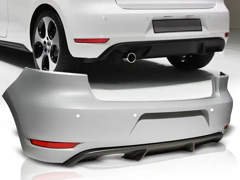 VW Golf VI Zadní nárazník GTI STYLE SINGLE výfuk s PDC Nízká Cena