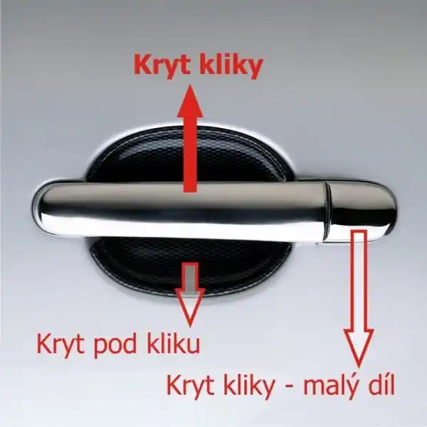 Odeslání Ihned Škoda Fabia II - Kryty klik plné, ušlechtilá ocel (4 ks velký díl)