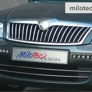 Škoda Octavia II facelift - LED denní světla Hella s krycími plasty z černého ABS/ASA Tovární Cena