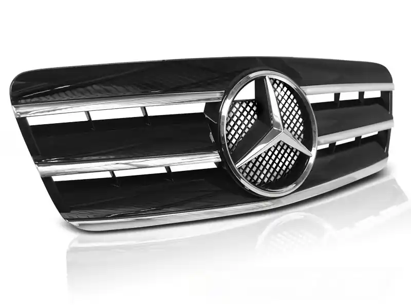 Rychlé Dodání MERCEDES CLK W208 96-02 CL STYLE BLACK CHROME - přední maska