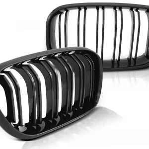 BMW F20 F21 LCI 15-18 GLOSSY BLACK DOUBLE BAR - přední maska Výhodná Nabídka