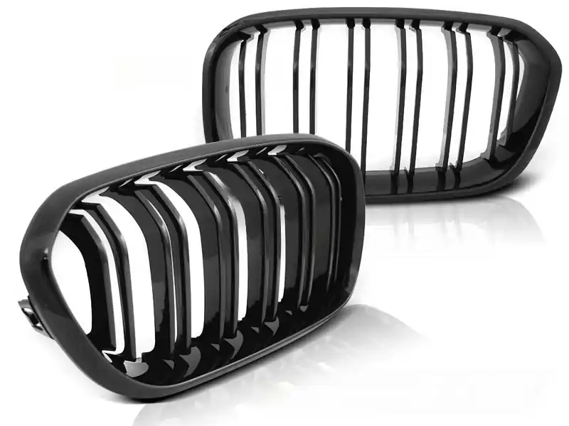BMW F20 F21 LCI 15-18 GLOSSY BLACK DOUBLE BAR - přední maska Výhodná Nabídka