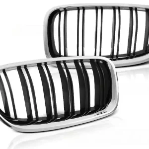 Zlevněný BMW F10 / F11 10-16 M5 LOOK CHROME GLOSY BLACK - přední maska