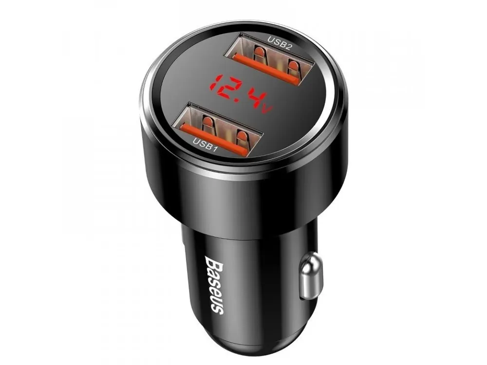 Autonabíječka BASEUS Magic černá, 2xUSB QC 3.0 45W Přímo Od Výrobce