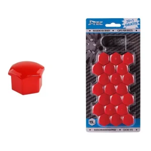 Sada krytek pro šrouby kol 19 mm - červené Ihned K Objednání