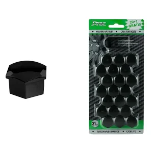 Sada krytek pro šrouby kol 21 mm - černé Koupit Online
