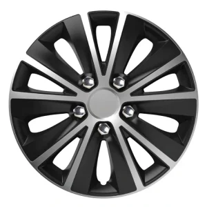 Kryt kola - poklice Rapide NC 15 SILVER & BLACK (černo- stříbrná) s chromovými šrouby Výhodná Nabídka