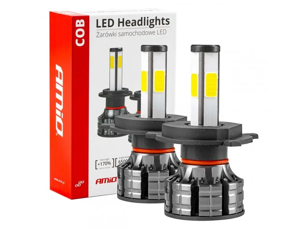 AMiO LED žárovky H4 COB 4Side Cenová Bomba
