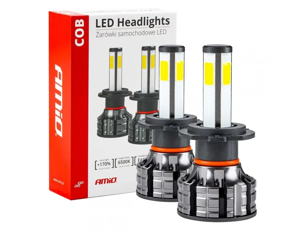 Rychlé Dodání AMiO LED žárovky H7 COB 4Side