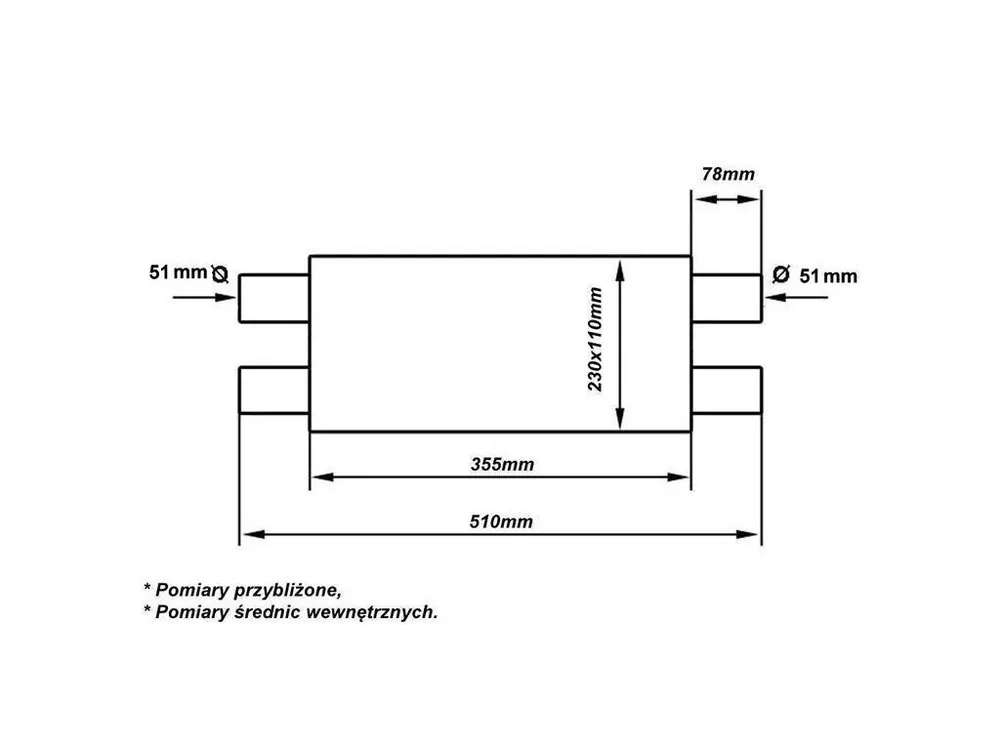 Nejlepší Volba Centrální tlumič výfuku 50mm TurboWorks LT 409SS