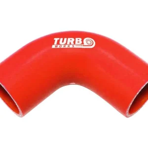 Značkový Silikonové koleno TurboWorks červená 90° 76mm