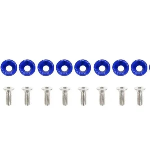 Šroubky a podložky universální 6mm JDM blue Zlevněný