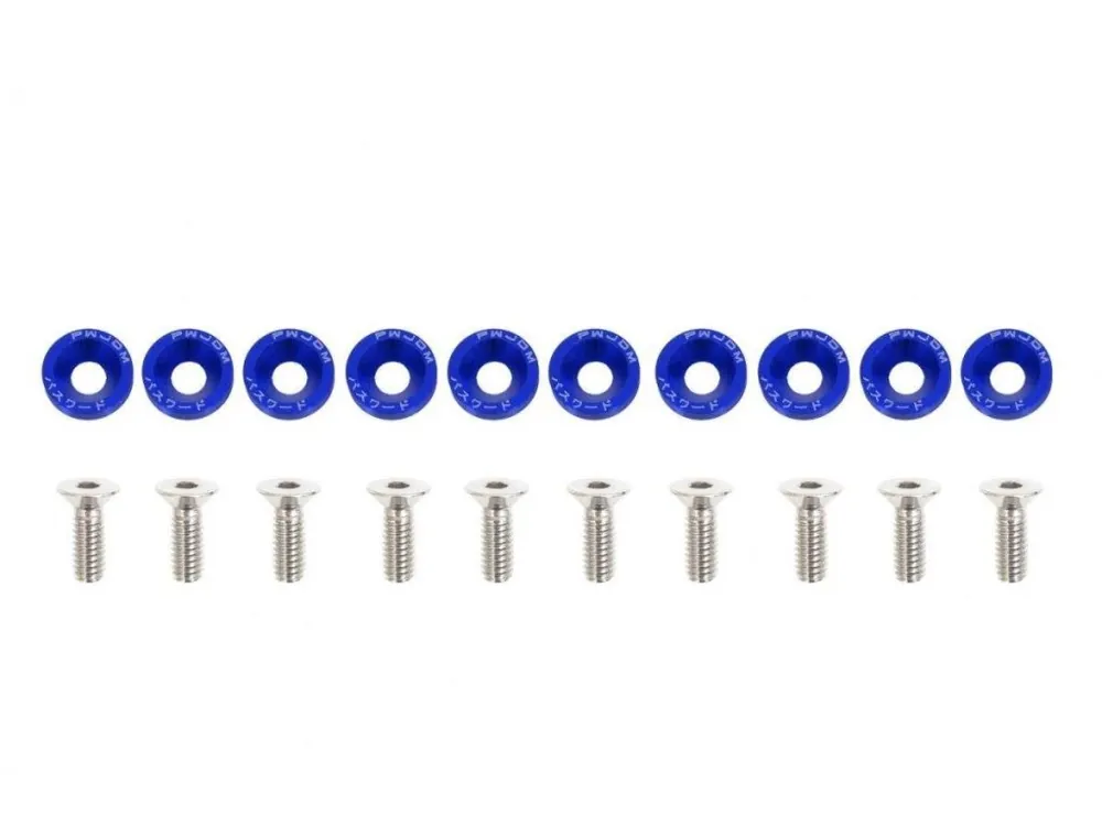 Šroubky a podložky universální 6mm JDM blue Zlevněný