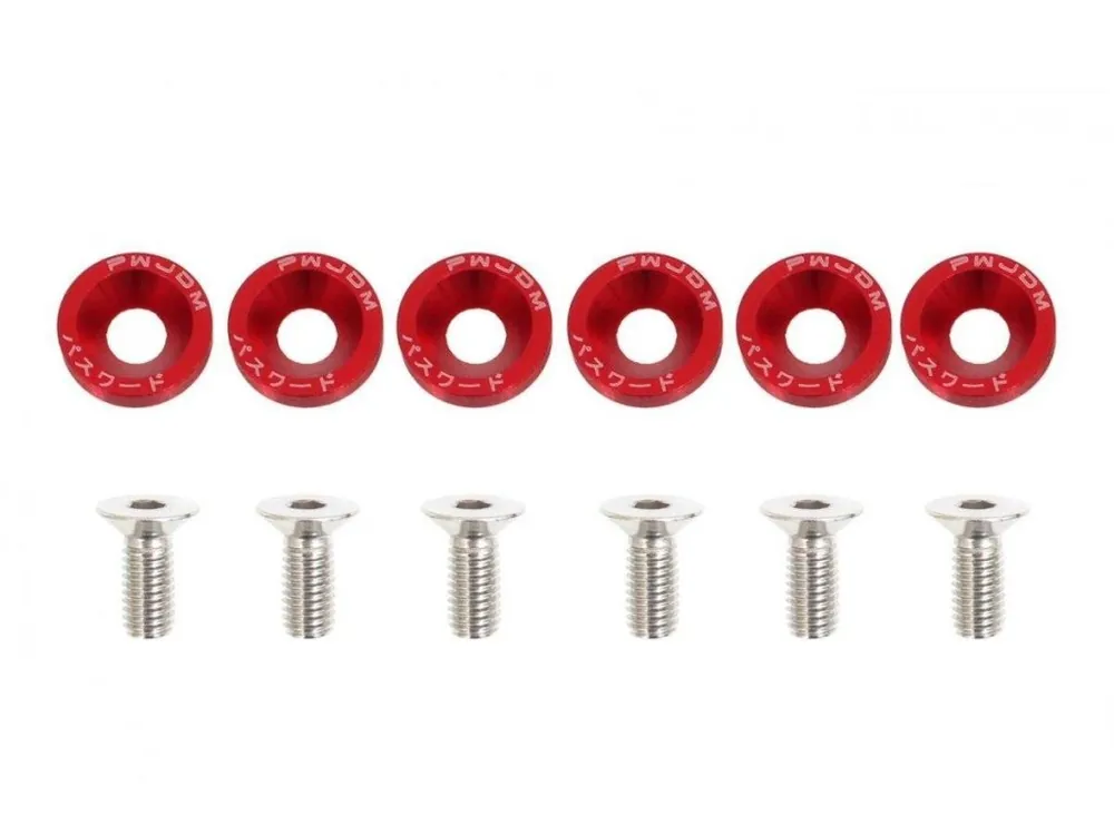 Super Cena Šroubky a podložky universální JDM 8mm red