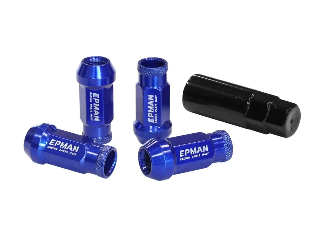 Omezená Nabídka EPMAN JDM kolové matky M12x1,25 kužel, modré - sada