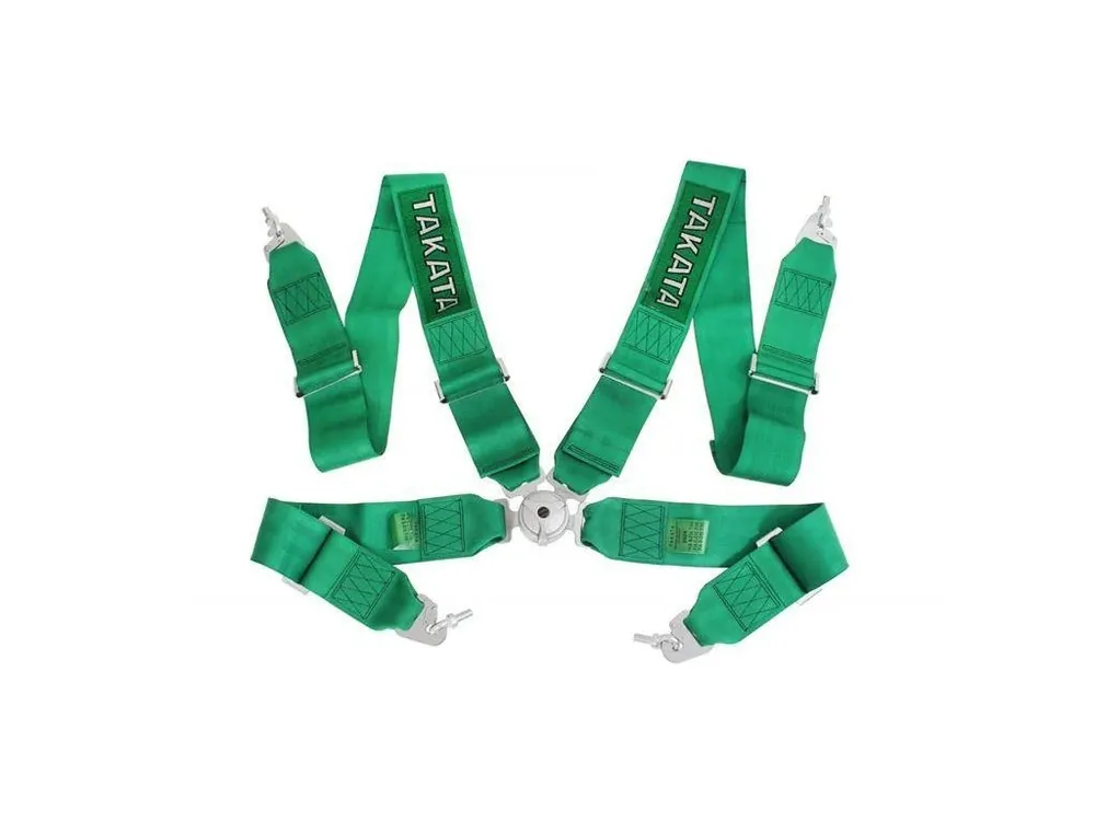 Bezpečnostní pásy 4-bodové 3" Takata Replica harness zelené Akce