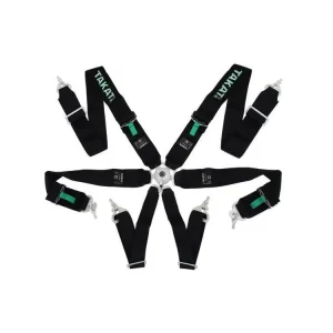 Hit Sezóny Bezpečnostní pásy 6-bodové 3" Takata Replica harness černé