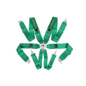 Aktuální Bezpečnostní pásy 6-bodové 3" Takata Replica harness zelené