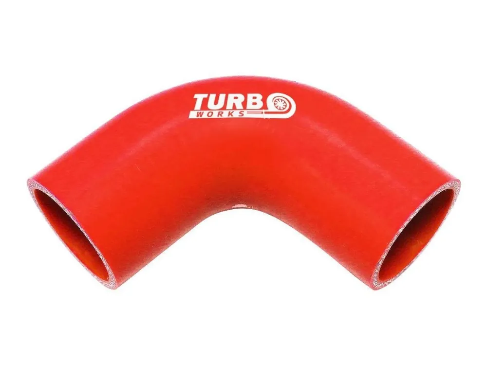Sleva Silikonové koleno TurboWorks červená 90° 35mm