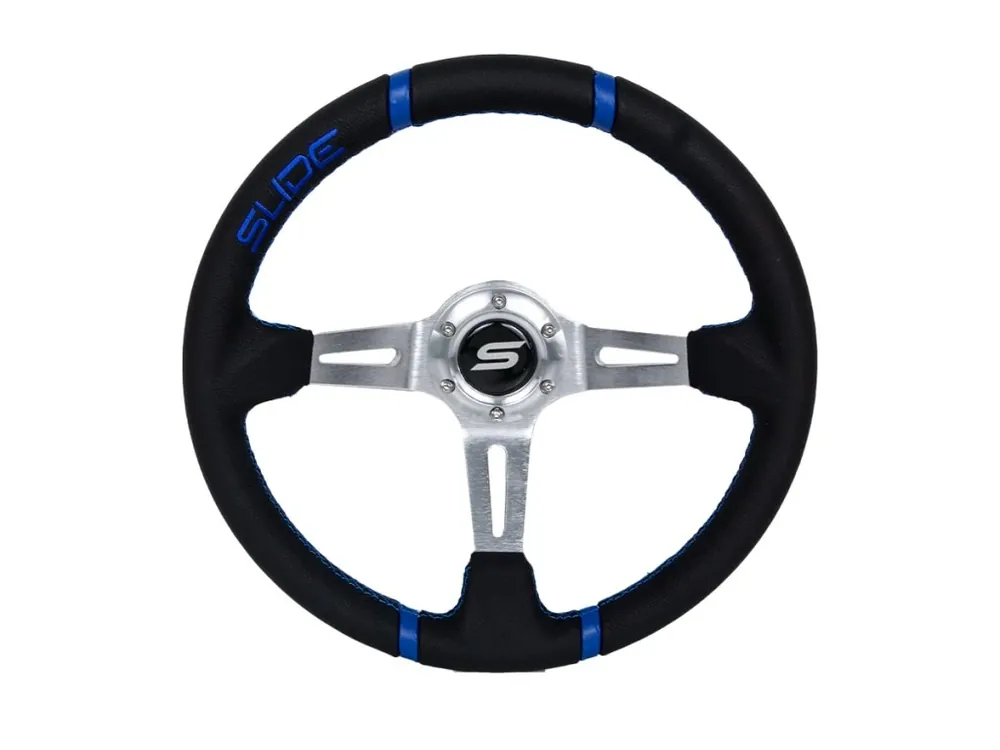 Nejlepší Cena Sportovní volant SLIDE 350mm, kůže - modrý