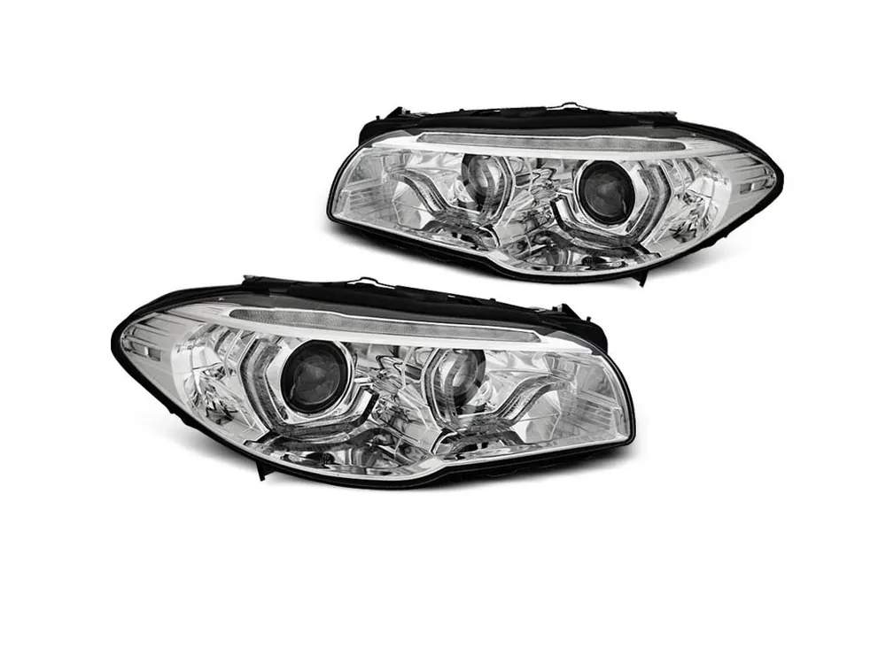 Vrácení Zdarma Přední světla BMW F10 / F11 LCI 13-16 XENON ANGEL EYES LED DRL chrom SEQ