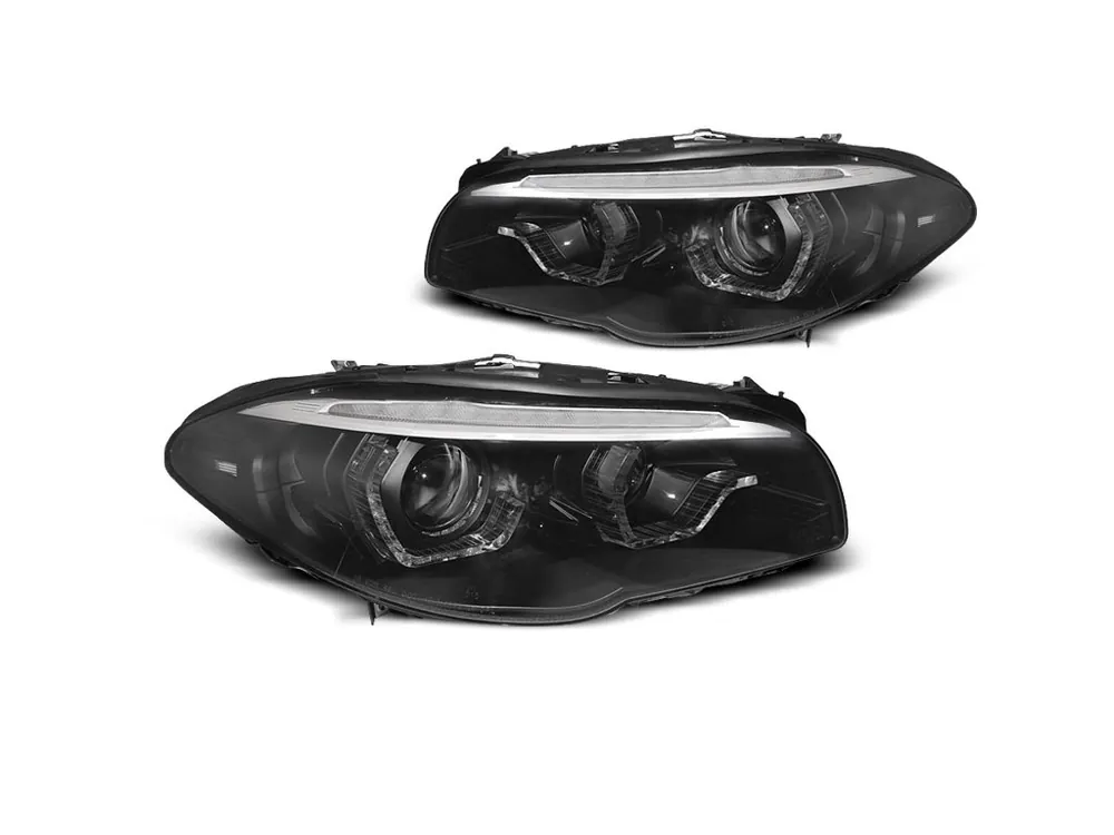 Vrácení Zdarma Přední světla BMW F10 / F11 LCI 13-16 XENON AFS ANGEL EYES LED DRL černá SEQ
