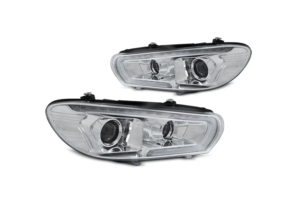Vysoce Kvalitní Přední světla VW Scirocco 14-17 - chrom LED SEQ