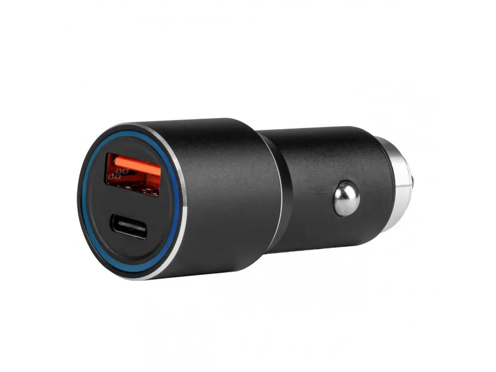Dokud Zásoby Vydrží Hliníková nabíječka do auta PCH PRO-08 USB-C+USB 38W 12/24V
