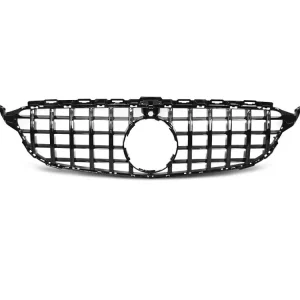 Akce Přední maska Mercedes W205 14-18 chrom lesklá černá GT-R LOOK