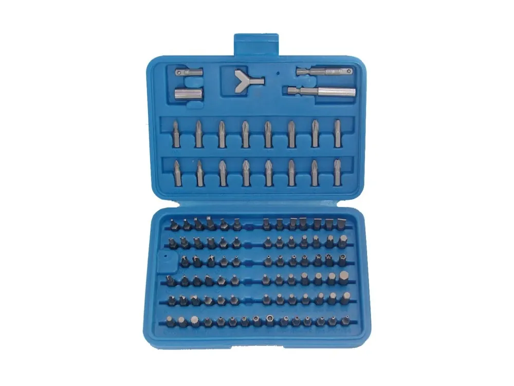 Bity ploché, křížové, TORX, IMBUS, XZN, aj., nástavce, sada 100 ks - BGS 765 Tovární Cena