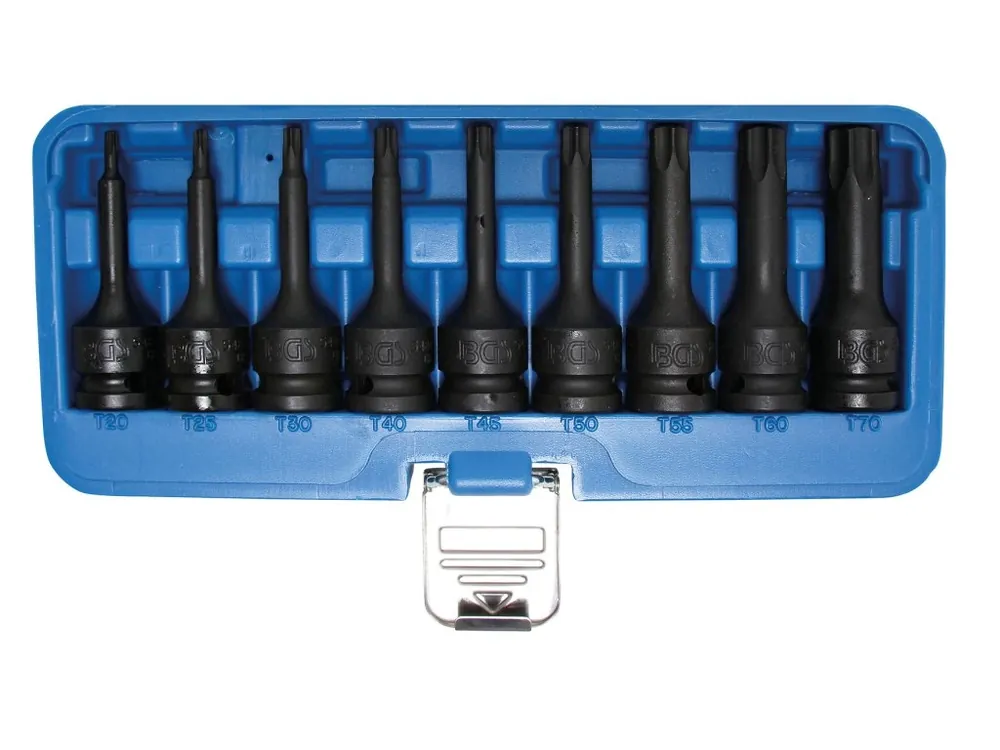 Přímo Od Výrobce Hlavice 1/2” zástrčné úderové TORX, velikosti T20-T70, sada 9 ks - BGS 5480