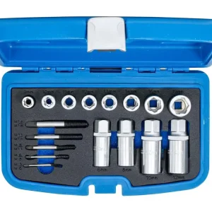 Kup Teď Přípravky na povolení poškozených matic 9-19 mm a zalomených šroubů, sada 17 ks - BGS 8378