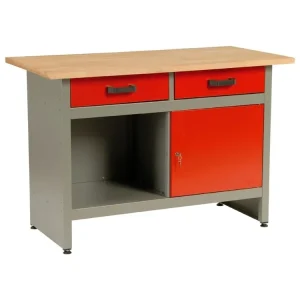 Dílenský stůl "ponk", 2 x zásuvka, 1 x dvířka, 120x60x84cm - MARS 4801 Top Prodej