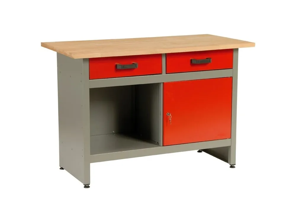 Dílenský stůl "ponk", 2 x zásuvka, 1 x dvířka, 120x60x84cm - MARS 4801 Top Prodej